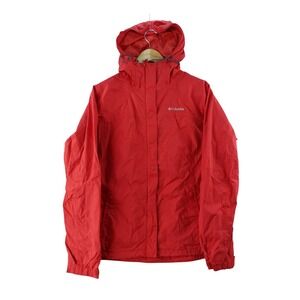 Columbia Womens Softshell Lightweight Hooded Jacket Red Size L Camp Hike